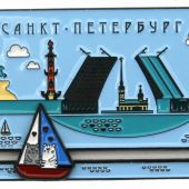 Магнит металлический динамический «Санкт-Петербург. Прогулка по Неве» (MG017)