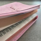 Библия каноническая 076zg (розовая, Библия с вензелем, молния) 25076-43