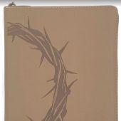 Библия каноническая 076zg (серо-бежевая, Терновый венец, молния) 25076-44