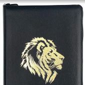 Библия каноническая 076zti (черная, золотой лев, молния, указатели) 250076-13