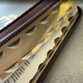 Библия каноническая 076zti (коричневая, золотой лев, молния, указатели) 25076-15