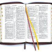 Библия каноническая 076zti (коричневая, руки молящегося, молния  указатели) 25076-19