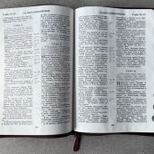 Библия каноническая 076zti (бордовая, Библия с вензелем, молния, указатели) 25076-24