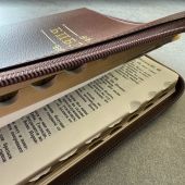 Библия каноническая 076zti (коричневая, Библия с вензелем, молния, указатели) 25076-21