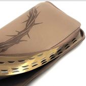 Библия каноническая 076zti (серо-бежевая, термо штамп Терновый венец, молния, указатели)— 25076-36