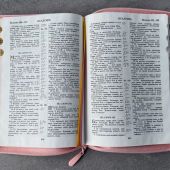 Библия каноническая 076zti (розоая, розово-золотое сердце, молния, указатели) 25076-40