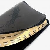 Библия каноническая 076zti (серая, термо штамп Терновый венец, на молния, указатели) 25076-35