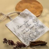 Сумка-шопер холщовая белая с черным принтом «Яко чудно...». 34х41 см, ручки 30 см (Андрианова)