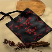 Сумка-шопер холщовая черная с красным принтом «Яко чудно...». 34х41 см, ручки 30 см (Андрианова)