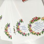 Набор белых мини-открыток 6Х12 см Венок из роз