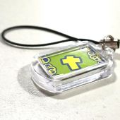 Подвеска пластиковая прямоугольная для мобильного телефона с изображением Креста 18*25 мм. (Сокр