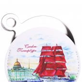 Зеркало круглое. Сталь. Экокожа. Санкт-Петербург (В асортименте)