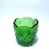 Стакан лампадный, художественная грань (без ножки). Стекло зеленое однотонное