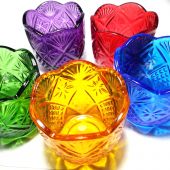 Стакан лампадный, художественная грань (без ножки). Стекло зеленое однотонное