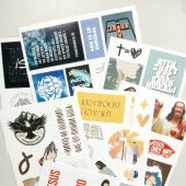 Наклейки христианские листовые (Набор)