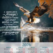 Календарь листовой 25*34 на 2026 год «А надеющиеся на Господа обновятся в силе»