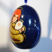 Яйцо на ленте «Рождество» деревянное 65 мм в ассортименте (Федорова ИП)