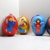 Яйцо на ленте «Рождество» деревянное 65 мм в ассортименте (Федорова ИП)