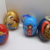 Яйцо на ленте «Рождество» деревянное 65 мм в ассортименте (Федорова ИП)