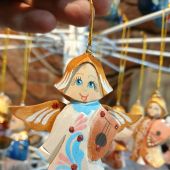 Игрушка Ангел деревянная. Резка, раскраска (Москва)