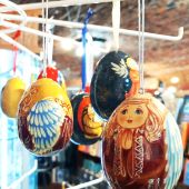 Яйцо на ленте Ангел деревянное 60 мм в ассортименте (Бедов ИП)