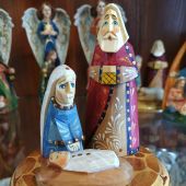 Композиция Рождество деревянная. Три фигурки на круглом основании. Резка, раскраска (Москва, Вадим)