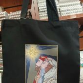 Сумка-шопер холщовая черная «Волхвы». 34х40 см, ручки 30 см (Андрианова)