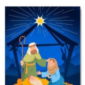 Открытка «Счастливого Рождества! Родился в мире Свет» 10*15 (глянец) (Ваката) 31