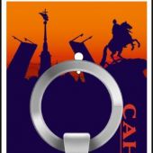 Брелок металлический динамический СПб Ростральная колонна Кот (МВ)