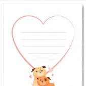 Открытка «Любовь долготерпит» (мультяшные собачки) 100Х145 мм (Ваката) 1195