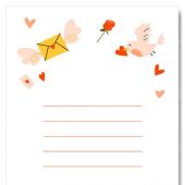 Открытка «Любовь милосердствует» (мультяшная птичка-почтальон) 100Х145 мм (Ваката) 1197