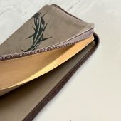 Библия каноническая 055z (серый переплёт эко кожа, молниия, золотой обрез,дизайн терновый)26055-24