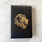 Библия каноническая 055z (черный пятнист переплёт. кожа, на молнии, золотой обрез, дизайн)26055-8