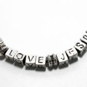 Кулон «I love Jesus», «God loves me» шнур кож., набор букв, металл