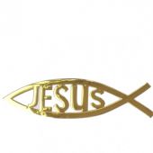 Наклейка объемная «Рыбка (Jesus)» (17*6 см., наружная, на машину)