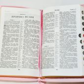 Библия каноническая 048 zti код 17.4 (розы,молн.,индекс,винил, лиловырозов. цв., золот. обрез)