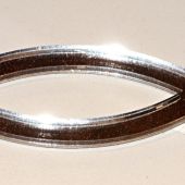 Наклейка объемная Рыбка (40 мм., пластик, зол. и серебр. цв)