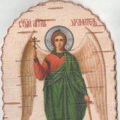 Икона Божией Матери и святых (русская береста)
