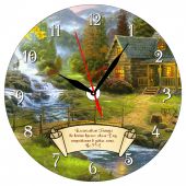 Часы настенные «Я и дом мой будем служить Господу» (круглый циферблат, d=28 см, стекло)