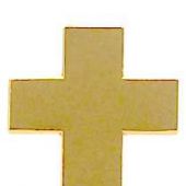 Значок металлический под золото «Крест»