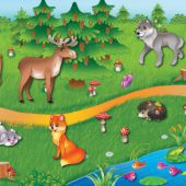 Лесные животные (Панорамка-игра)
