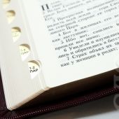 Библия каноническая 077 zti (бордо, угловой орнамент, на молнии, золотой обрез)