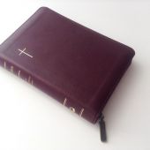 Библия каноническая 047 ZTI (бордо, под крокодила, золотой обрез, молния, указатели)