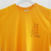 Футболка желтая «Jesus is Lord», размер S, 100 % хлопок (Западно-Уральская миссия)