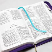 Библия каноническая 077 ZTI (фиолетовый, с вертикальным орнаментом у корешка, на молнии, указатели)
