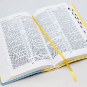 Библия каноническая 055 Dti (желто-голубой, гибкий переплет, указатели)