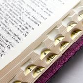 Библия каноническая 077 ZTI (фиолетовый, 2 текстуры, с орнаментом, на молнии, указатели)