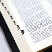 Библия каноническая 077 ZTI (черный кожаный переплет, золотые волны, золотой обрез, инд., на молнии)