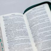 Библия каноническая 045 УZTIA (темно-зеленый, экокожа, серебряный обрез, на молнии)