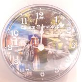Часы акриловые на магните, д. 10 см. «Санк-Петербург. Коллаж. ПушкинАмур и Психея»